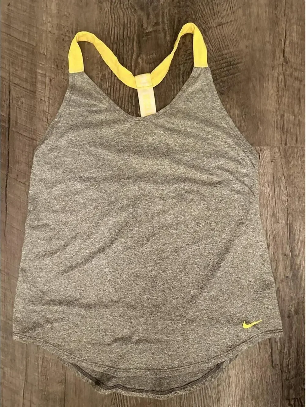 Nike Women's Grey and Yellow Vests-tanks-cami